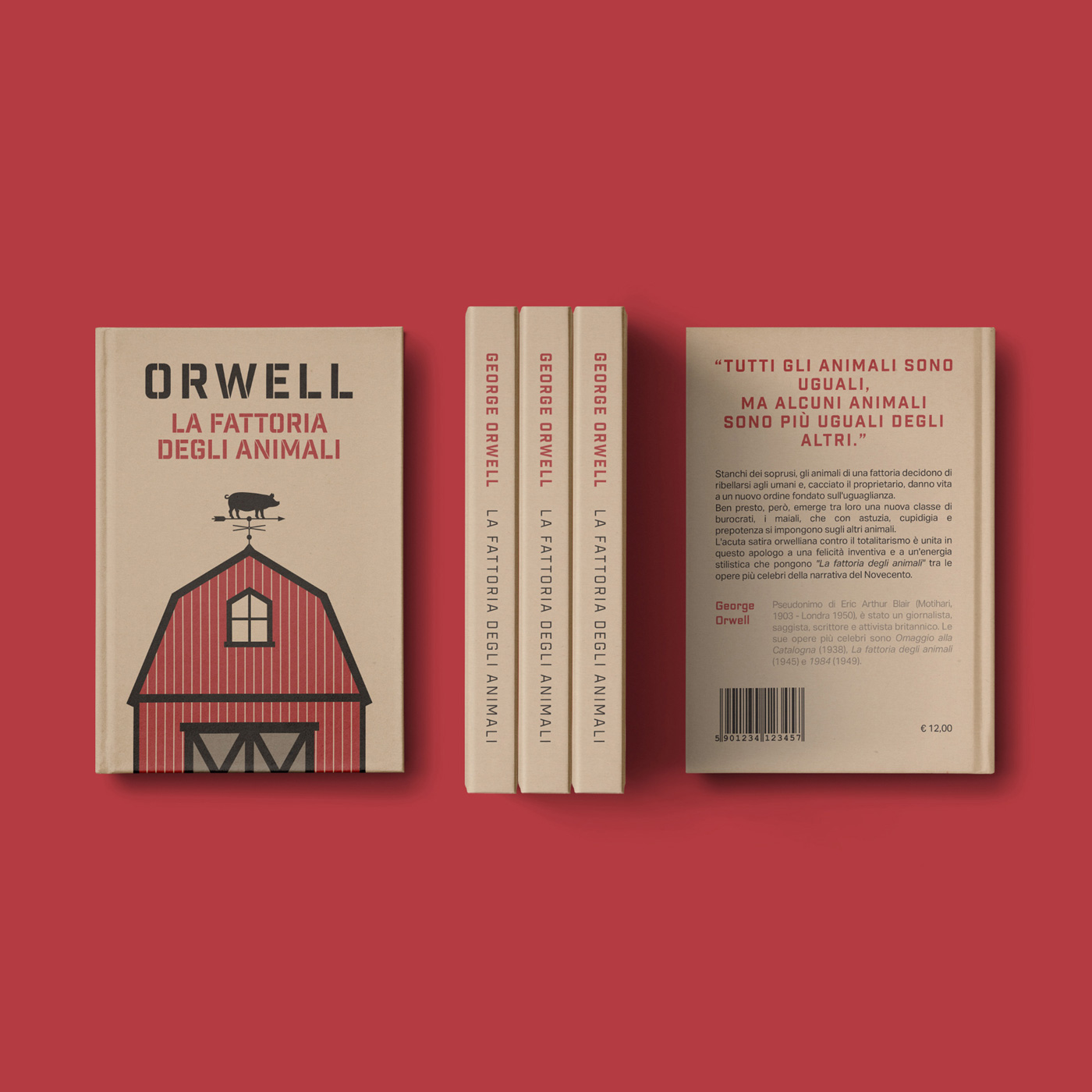 front spine and back of animal farm cover